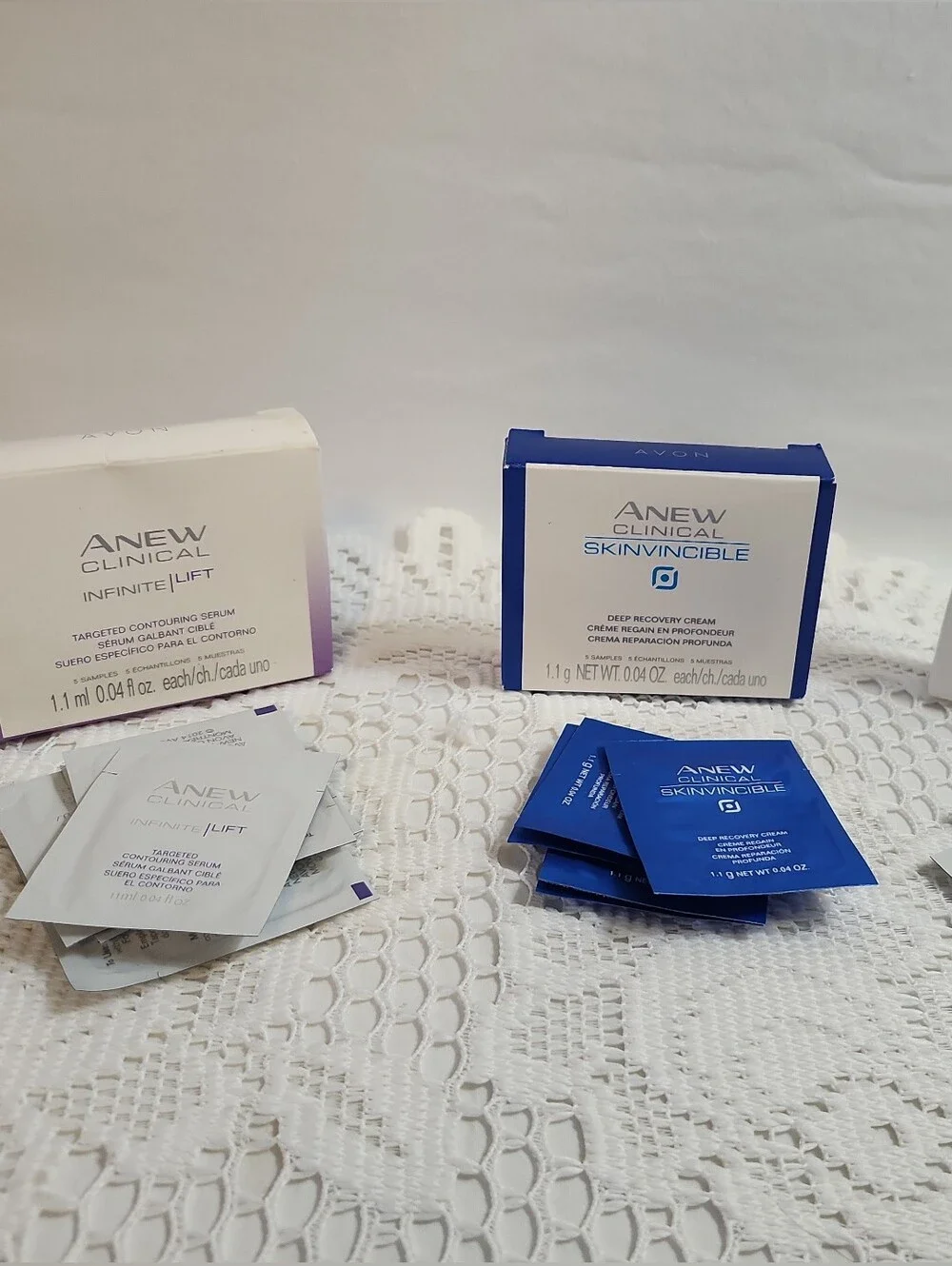 Lot of Avon Anew Clinical Infinite Lift, Pro Line Eraser, Skinvincible Samples